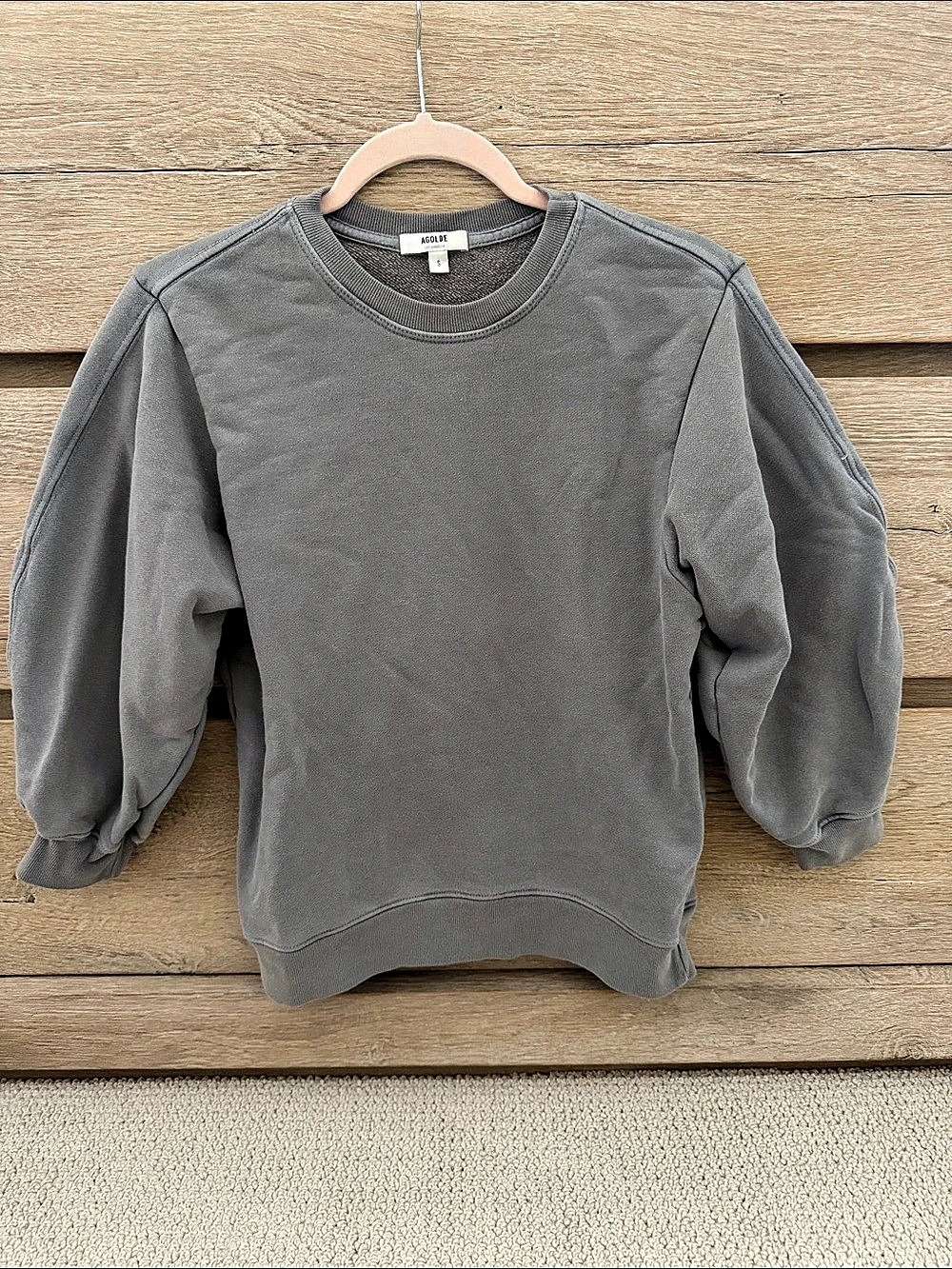 AGOLDE Thora Sweatshirt Gray Crewneck Small